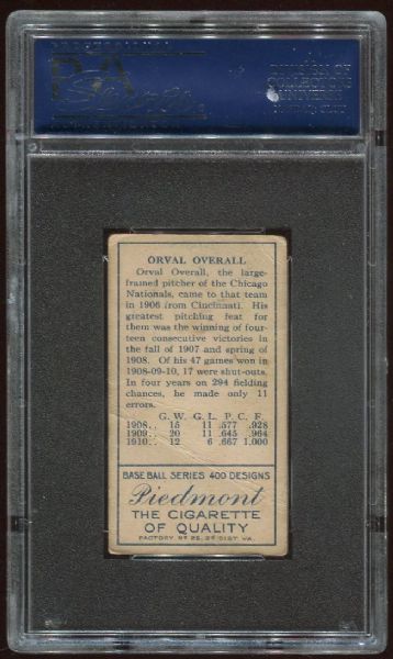 1911 T205 Piedmont Orval Overall PSA 2