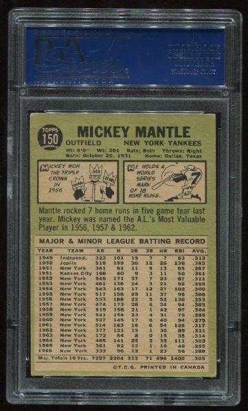 1967 O-Pee-Chee #150 Mickey Mantle PSA 5