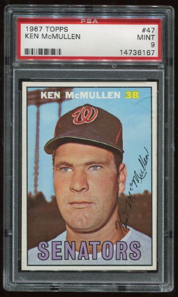 1967 Topps #47 Ken McMullen PSA 9