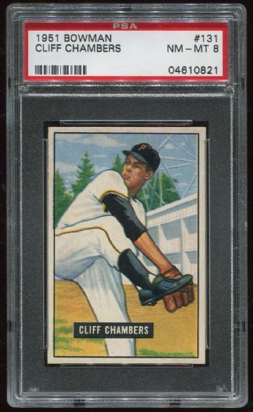 1951 Bowman #131 Cliff Chambers PSA 8