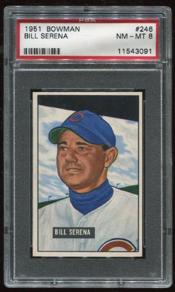 1951 Bowman #246 Bill Serena PSA 8