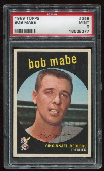 1959 Topps #356 Bob Mabe PSA 9