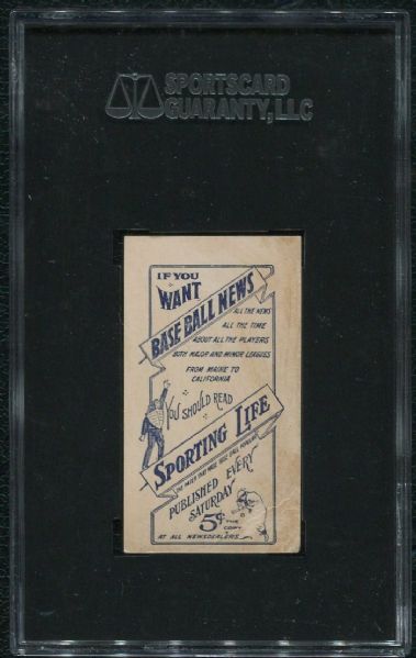 1910-11 M116 Sporting Life Johnny Bates SGC 30