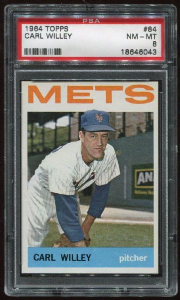 1964 Topps #84 Carl Willey PSA 8
