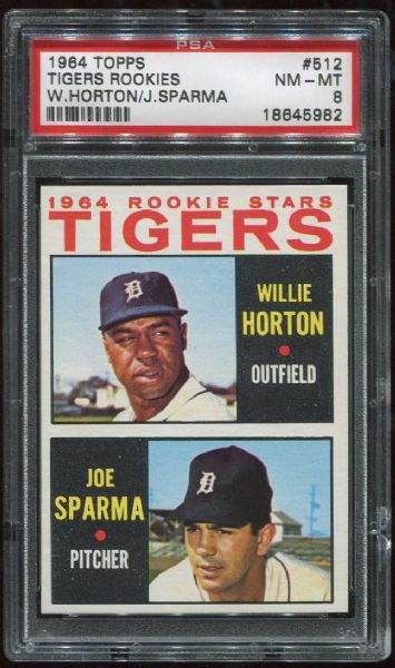 1964 Topps #512 Tigers Rookies PSA 8