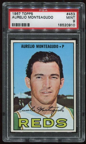 1967 Topps #453 Aurelio Monteagudo PSA 9