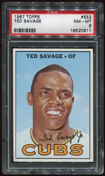 1967 Topps #552 Ted Savage PSA 8