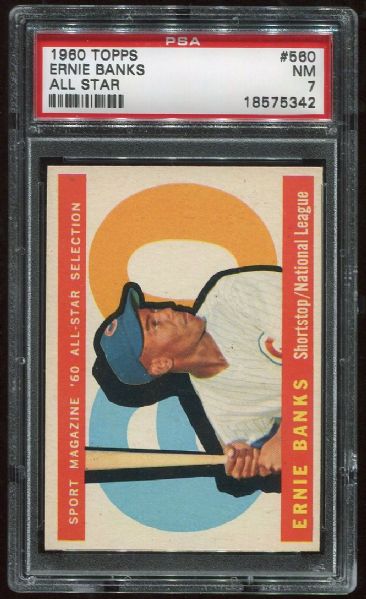 1960 Topps #560 Ernie Banks All Star PSA 7