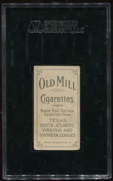 1909-11 T206 Old Mill Ted Breitenstein Southern Leaguer SGC 40
