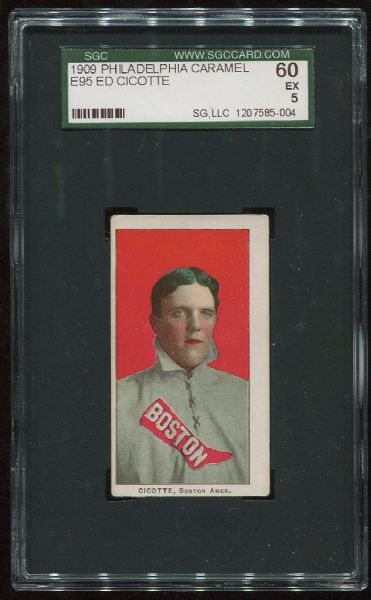 1909 E95 Philadelphia Caramel Ed Cicotte SGC 60