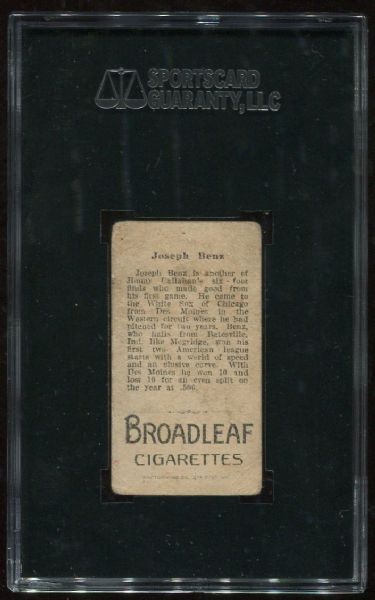 1912 T207 Broadleaf Joseph Benz SGC 40
