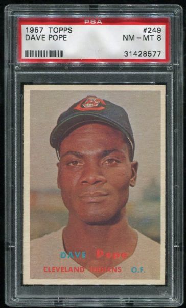 1957 Topps #249 Dave Pope PSA 8