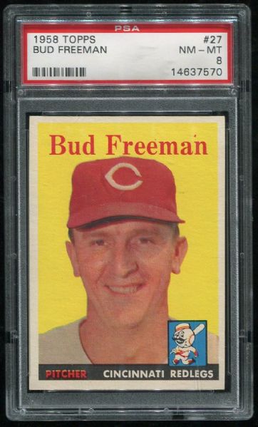 1958 Topps #27 Bud Freeman PSA 8