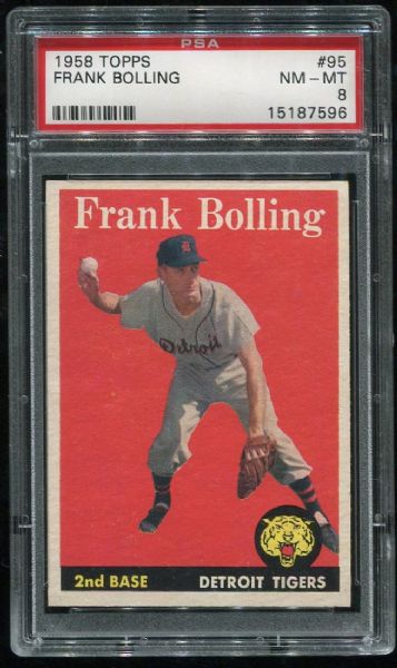 1958 Topps #95 Frank Bolling PSA 8