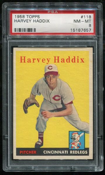 1958 Topps #118 Harvey Haddix PSA 8