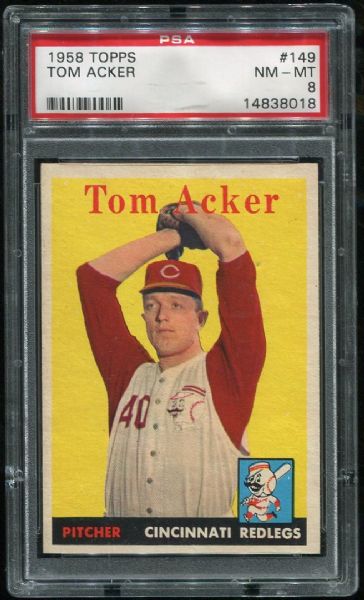 1958 Topps #149 Tom Acker PSA 8