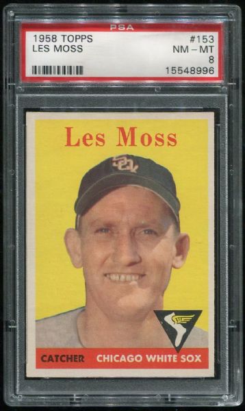 1958 Topps #153 Les Moss PSA 8