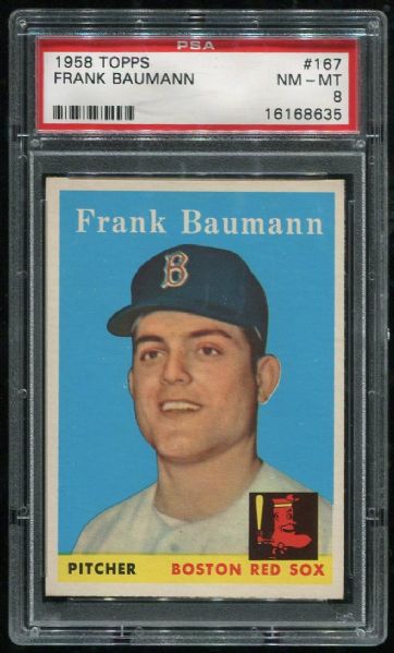 1958 Topps #167 Frank Baumann PSA 8