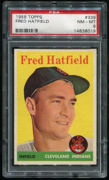 1958 Topps #339 Fred Hatfield PSA 8