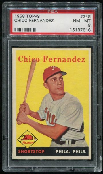 1958 Topps #348 Chico Fernandez PSA 8