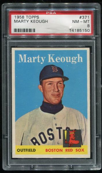 1958 Topps #371 Marty Keough PSA 8