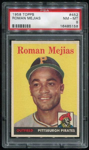 1958 Topps #452 Roman Mejias PSA 8