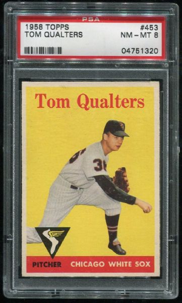 1958 Topps #453 Tom Qualters PSA 8