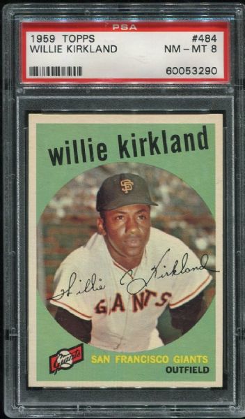 1959 Topps #484 Willie Kirkland PSA 8
