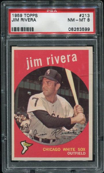 1959 Topps #213 Jim Rivera PSA 8