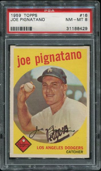 1959 Topps #16 Joe Pignataro PSA 8