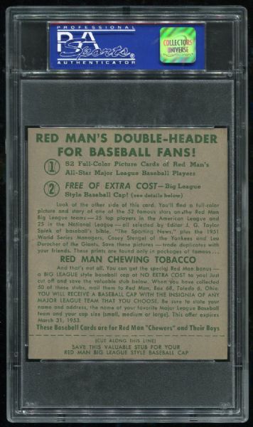 1952 Red Man Tobacco #2 Richie Ashburn PSA 7