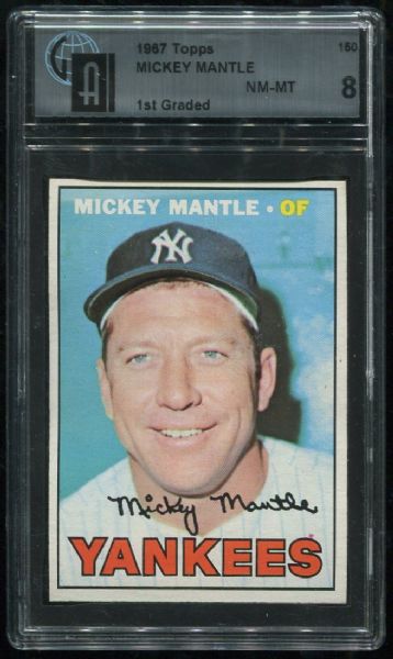 1967 Topps #150 Mickey Mantle GAI 8