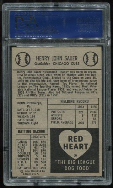 1954 Red Heart Hank Sauer PSA 9