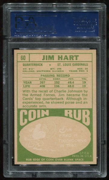 1968 Topps #60 Jim Hart PSA 9