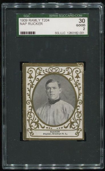 1909 T204 Ramly Nap Rucker SGC 30
