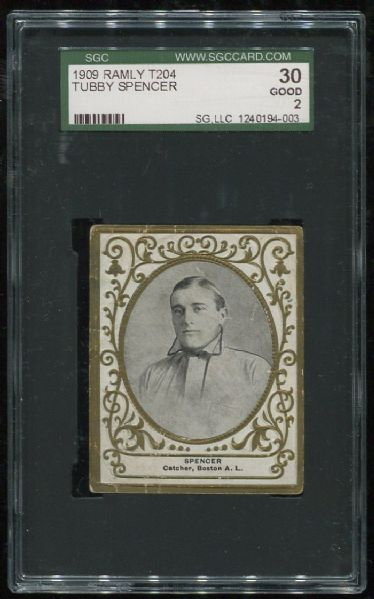 1909 T204 Ramly Tubby Spencer SGC 30