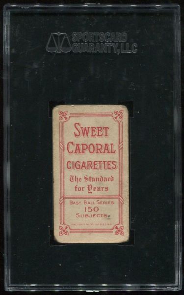 1909-11 T206 Sweet Caporal Johnny Evers With Bat Cubs SGC 30