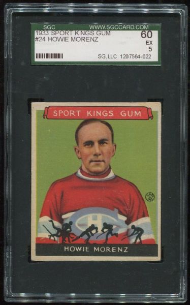 1933 Sport Kings Gum #24 Howie Morenz SGC 60