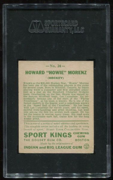 1933 Sport Kings Gum #24 Howie Morenz SGC 60