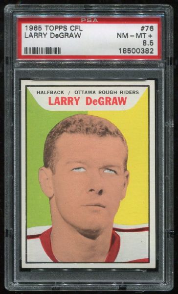1965 Topps CFL #76 Larry DeGraw PSA 8.5 Pop 1