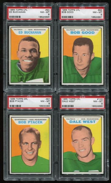 1965 Topps CFL Lot of 8 Assorted PSA 8