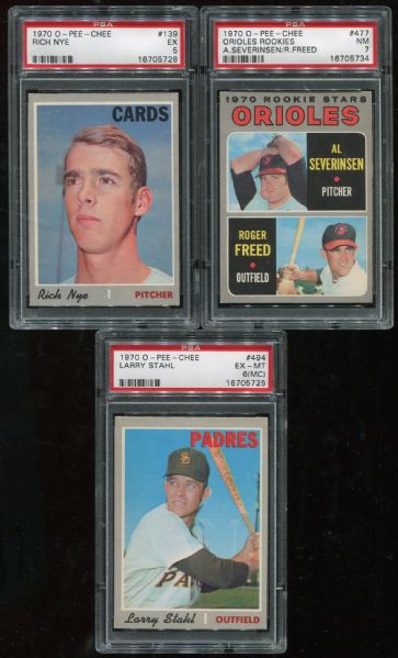 1970 & 1971 O-Pee-Chee Lot of 7 Assorted PSA Graded With Stars