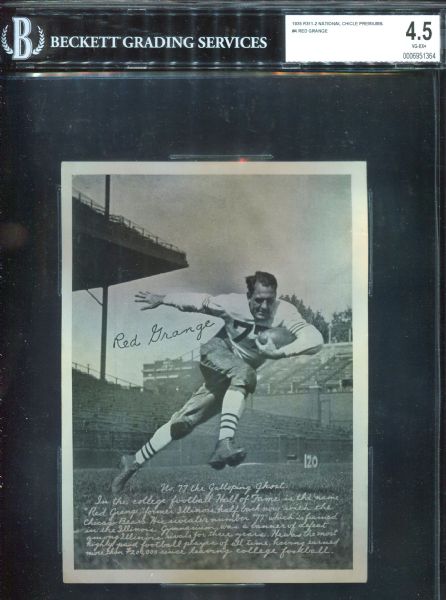 1935 R311 National Chicle Premium Red Grange BVG 4.5