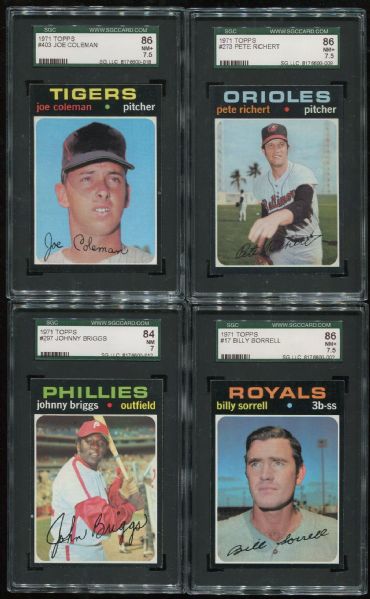 1971 Topps Lot of 12 Assorted SGC 84