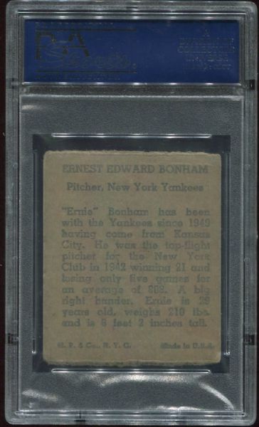 1943 R302-1 M.P. & Co. Ernie Bonham PSA 3