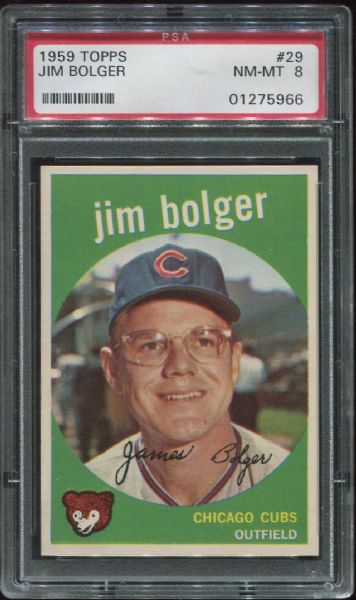 1959 Topps #29 Jim Bolger PSA 8