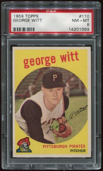 1959 Topps #110 George Witt PSA 8