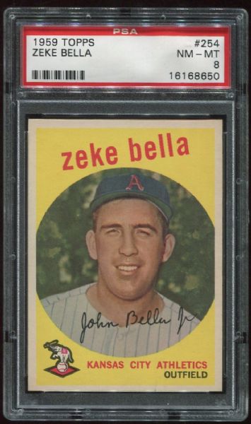 1959 Topps #254 Zeke Bella PSA 8