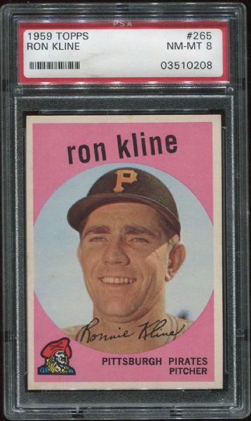 1959 Topps #265 Ron Kline PSA 8