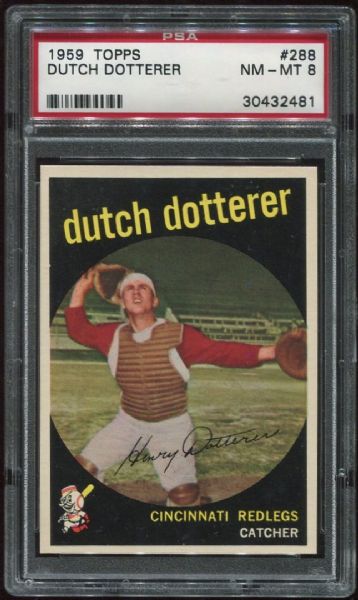1959 Topps #288 Dutch Dotterer PSA 8